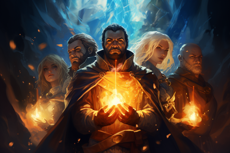 Illustration de plusieurs personnages de JDR